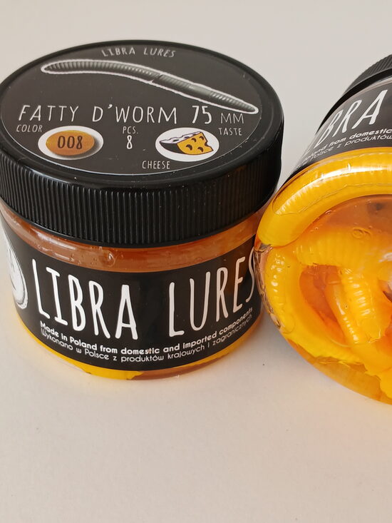 Fatty D"Worm 75mm, 008-Dark Yellow, 2,1gr, Cheese, 8pcs/pack